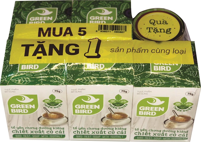 Nước Yến Green Bird chưng đường ăn kiêng - mua 5 tặng 1 hũ 75gr - Nutri